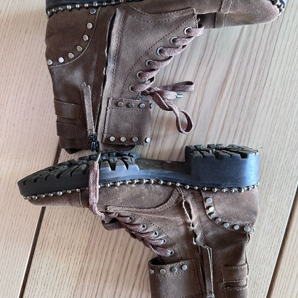 Sam Edelman Jennifer Combat Boots in brown - Size 6 - Picture 8 of 11